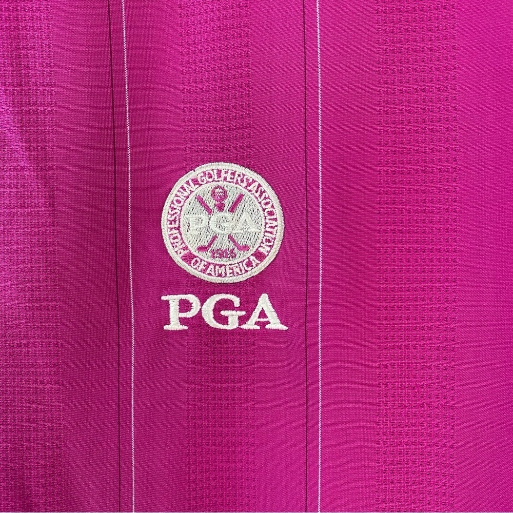 Antigua PGA Tour Men's Desert Dry Golf Polo Shirt Fuchsia Stripe Size XXL - Picture 4 of 9